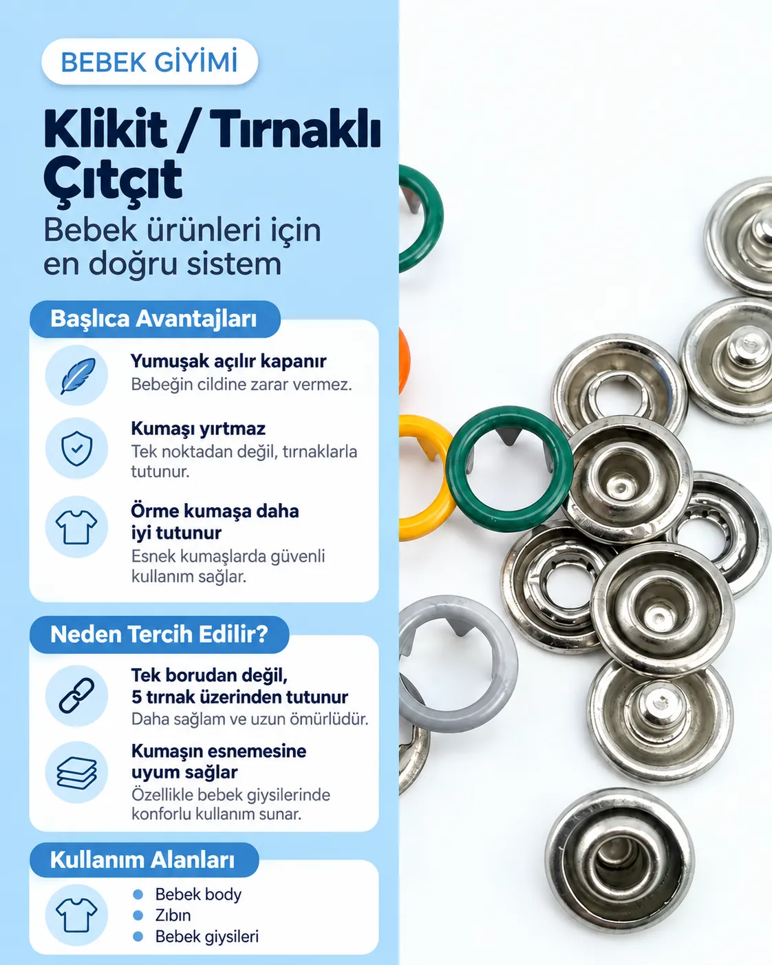 Bebek giyiminde klikit çıtçıt